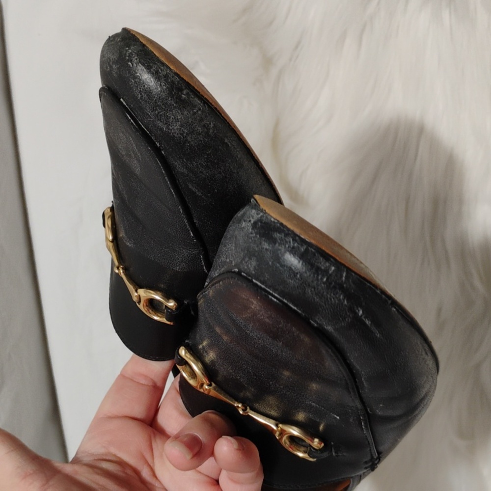 (#209) SALE! Coach Haley Black & Gold Loafers Sleek Design Sz.7.5 - Picture 14 of 14